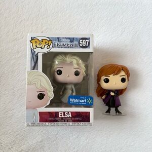 Funko Pop Disney Frozen 2 Elsa #597 Walmart Exclusive & Anna #582 Loose Lot Of 2